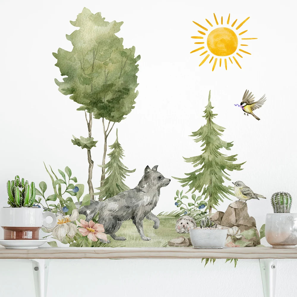 Cartoon Forest Animals Wall Stickers For Décor-HomeDecorDecals_com