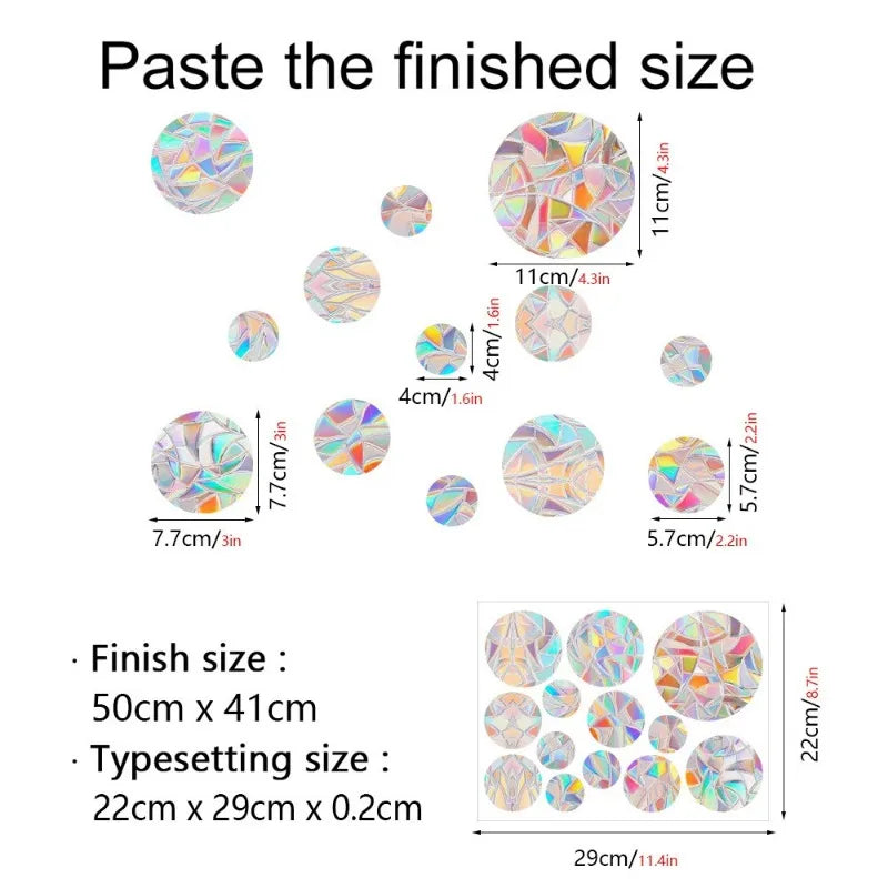 29 Stylels Rainbow Maker Sun Catcher Wall Stickers Cat Bird Star Mushroom Moon Sun DIY Window Glass Electrostatic Prisms Sticker-HomeDecorDecals_com