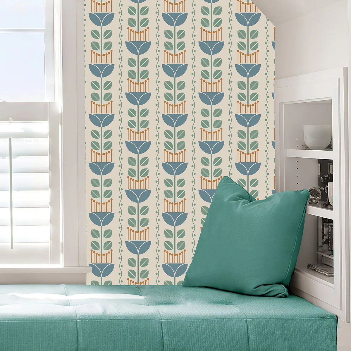 Fresh Blue Bohemian Floral Wall Decal | Home Decor design details by HomeDecorDecals.
