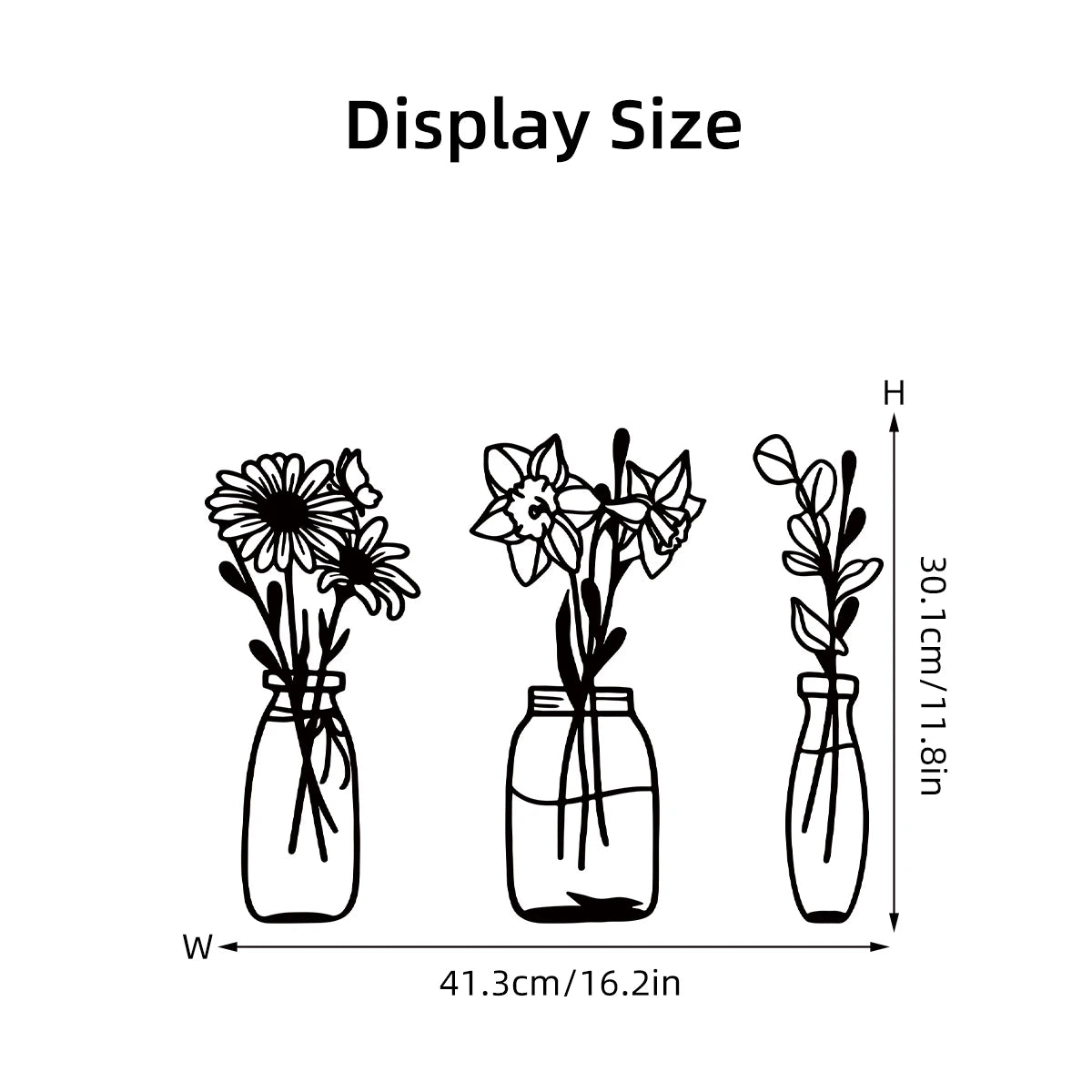 Line Flower Vase Pattern Wall Decal | Home Decor displayed in room decor by HomeDecorDecals.