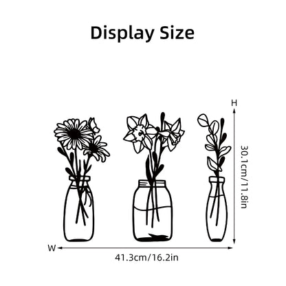 Line Flower Vase Pattern Wall Decal | Home Decor displayed in room decor by HomeDecorDecals.