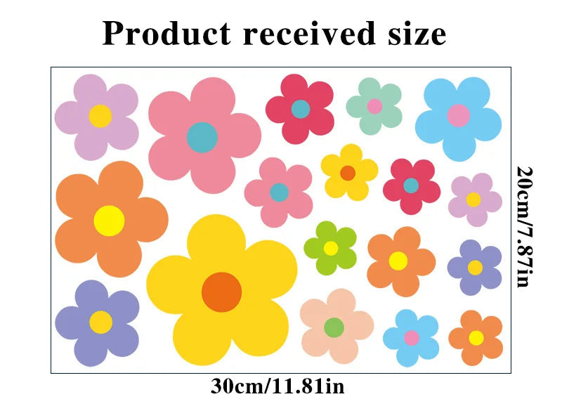 Colourful Flowers Wall Sticker | Kids Room Decor decorative wall feature by HomeDecorDecals.