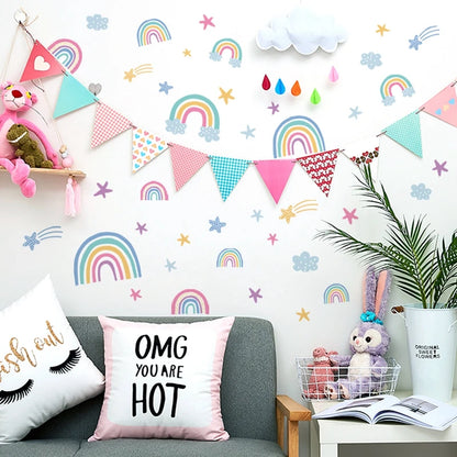 Cartoon Rainbow Luminous Wall Stickers Glow In The Dark Cloud Heart DIY Wall Decal For Baby Kids Room Nursery Home Decorations-HomeDecorDecals_com