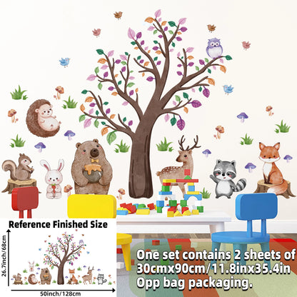Safari Jungle Woodland Animals Wall Decals Wall Stickers for Boys Girls Baby Nursery Kids Bedroom Living Room Classroom Decor-HomeDecorDecals_com
