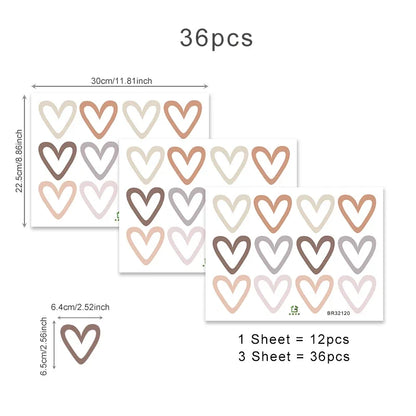 Alternative angle of Heart Shape Boho Style Wall Decal | Home Decor by HomeDecorDecals.
