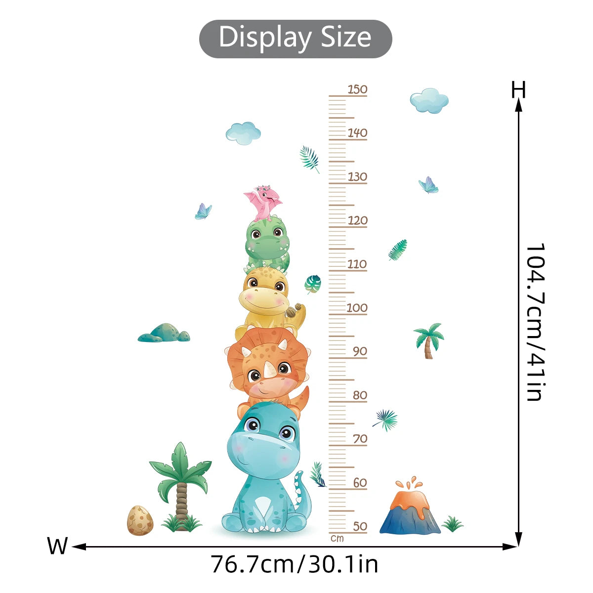 Cute Unicorn Animals Height Measurement Wall Stickers for Kids Room Bedroom Nursery Home Decoration Wall Decals-HomeDecorDecals_com