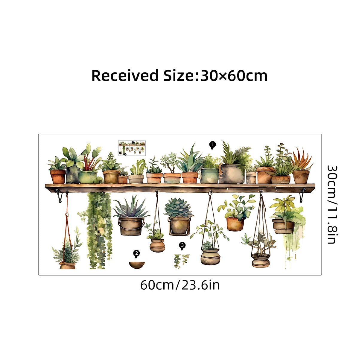 Flower Shelf Potted Wall Decal | Home Decor displayed in room decor by HomeDecorDecals.