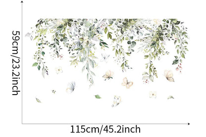 Close-up view of Watercolour Vines Wall Decal | Home Decor by HomeDecorDecals.
