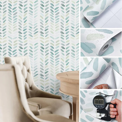 Green White Leaves Wallpaper | Home Decor by HomeDecorDecals.