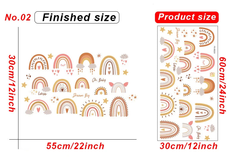 1x Cartoon Arch Rainbow DIY Wall Stickers for Baby Room Kids Bedroom Nursery Window Decor Removable PVC Decals Home Pieces Mural-HomeDecorDecals_com