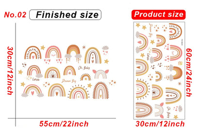 1x Cartoon Arch Rainbow DIY Wall Stickers for Baby Room Kids Bedroom Nursery Window Decor Removable PVC Decals Home Pieces Mural-HomeDecorDecals_com