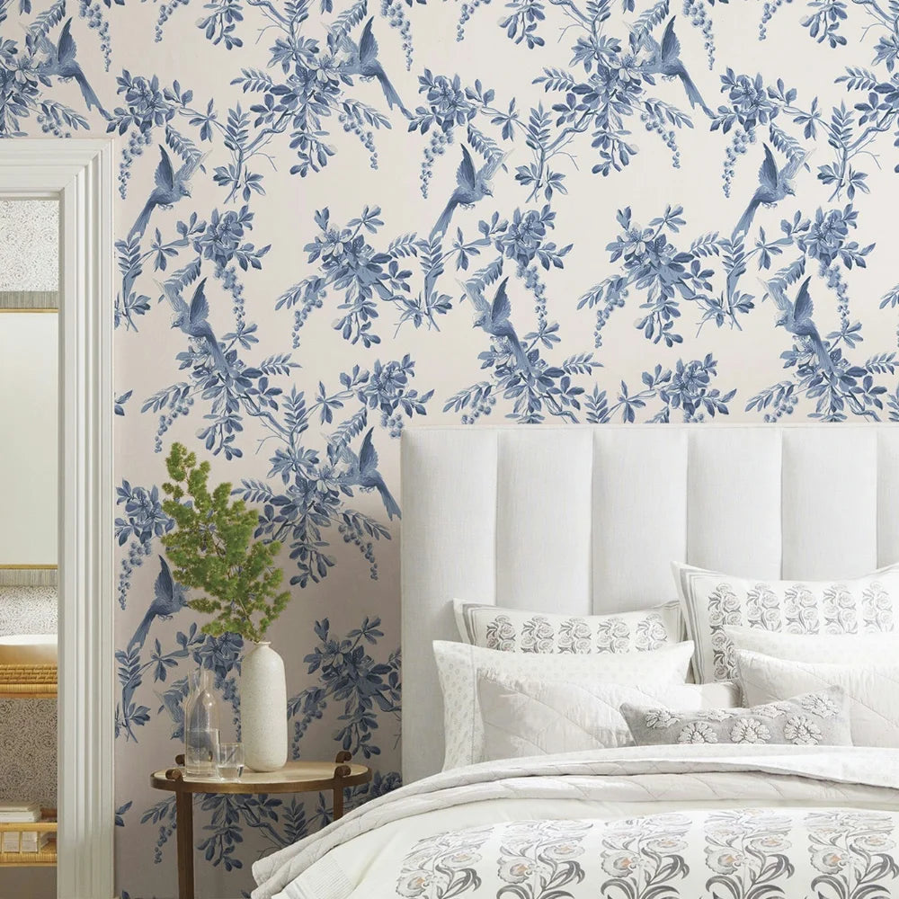 Blue Bird Floral Wall Decal | Home Decor by HomeDecorDecals.