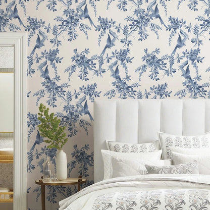 Blue Bird Floral Wall Decal | Home Decor by HomeDecorDecals.