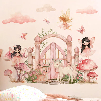 Elf Princess Mushroom House Kids Wall Sticker-HomeDecorDecals_com