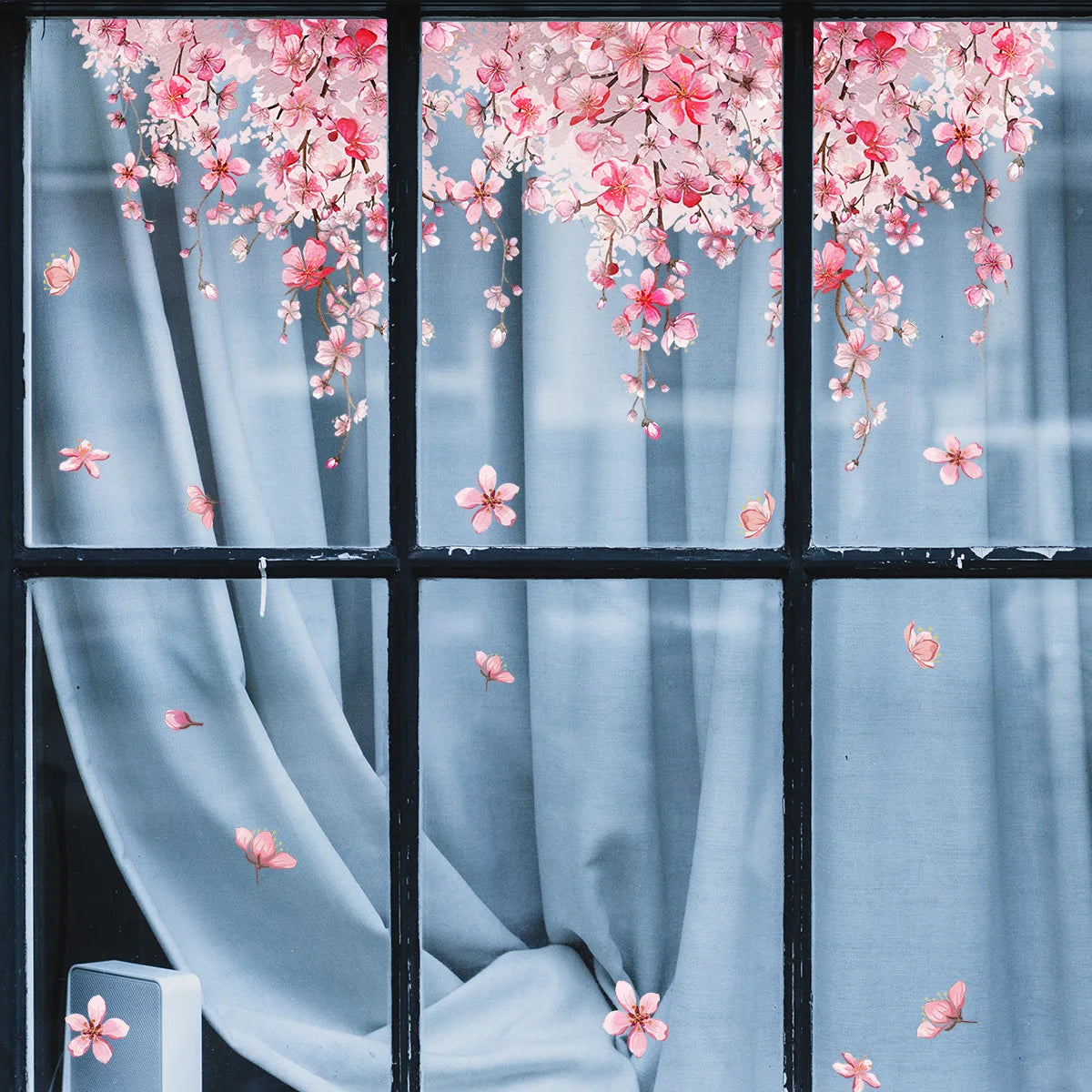 Pink Flower Static Window Decal | Home Decor by HomeDecorDecals.