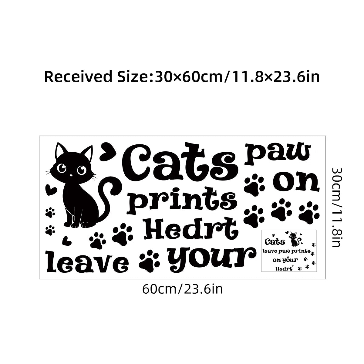 Additional view of Cartoon Black Cat Wall Decal | Room Decor by HomeDecorDecals.
