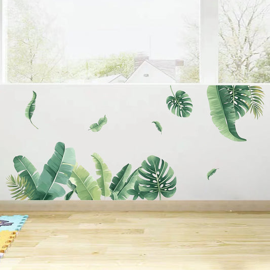 1Pc Watercolor Greenery Plant Wall Sticker Furniture Home Decor Accessories Living Room Wall Decals Bedroom Decoration Kids Room-HomeDecorDecals_com