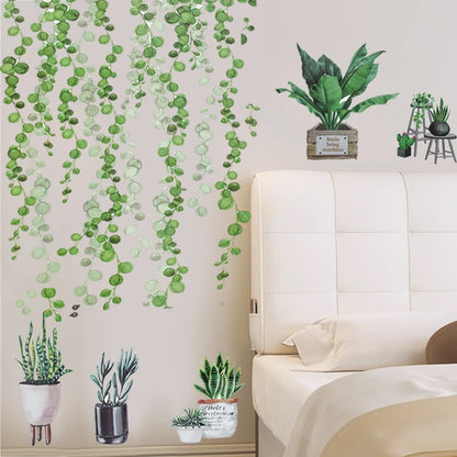 Tropical Leaves and Flowers Wall Decal | Home Decor decorative wall feature by HomeDecorDecals.