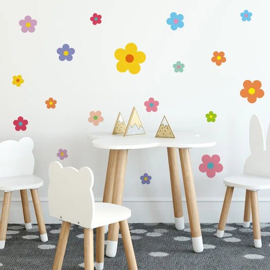 Colourful Flowers Wall Sticker | Kids Room Decor removable peel and stick wall decal by HomeDecorDecals.