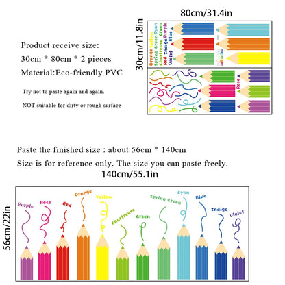 Cartoon Rainbow Crayon Wall Stickers Kids Room Bedroom Background Decoration Wallpaper Home Decor Self Adhesive Nursery Decals-HomeDecorDecals_com