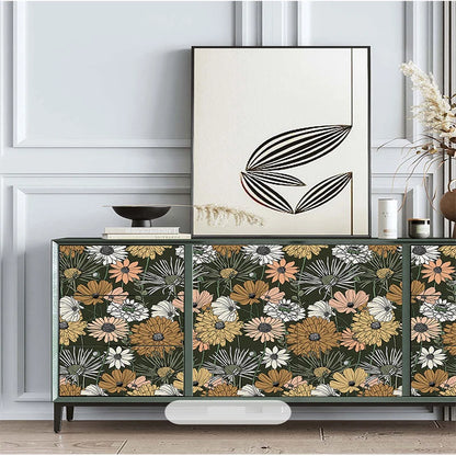 Green White Leaves Wallpaper | Home Decor decorative wall feature by HomeDecorDecals.