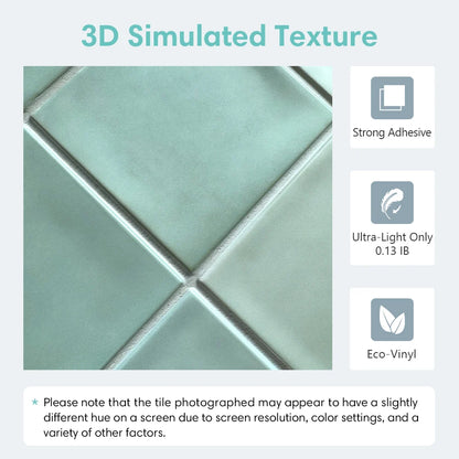 Waterproof 3D Matte Tile Vinyl Wall Decal | Room Decor decorative wall feature by HomeDecorDecals.
