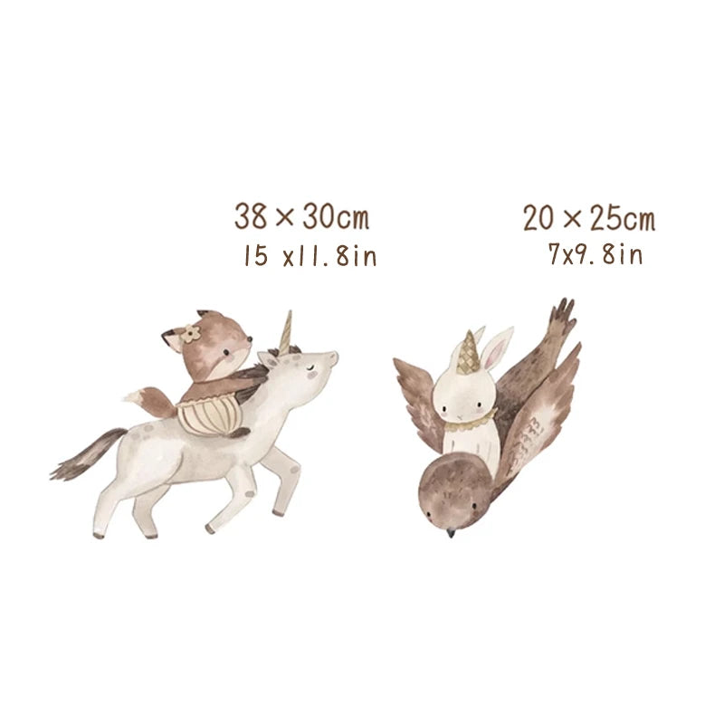 Small Town Wall Decals Animals Vinyl Nordic Style Wall Stickers Peel and Stick for Nursery Bedroom Kid Room Home Art Decor-HomeDecorDecals_com