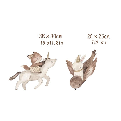 Small Town Wall Decals Animals Vinyl Nordic Style Wall Stickers Peel and Stick for Nursery Bedroom Kid Room Home Art Decor-HomeDecorDecals_com