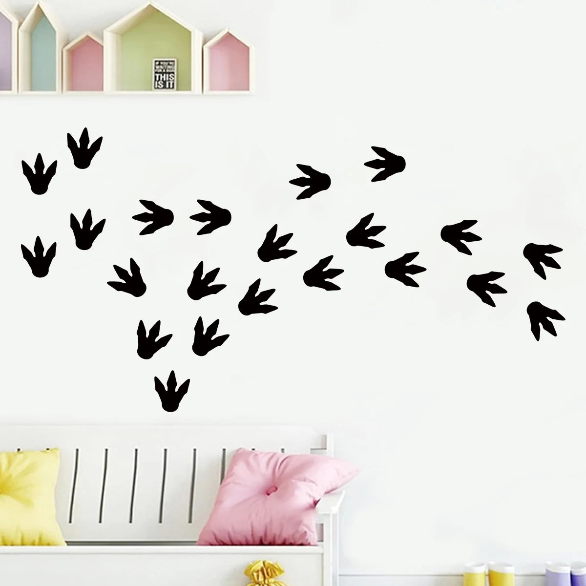 2pcs Cute Footprints Silhouettes Wall Stickers for Kids Room Living Room Wall Decals Bedroom Decoration Child Home Decor DIY-HomeDecorDecals_com