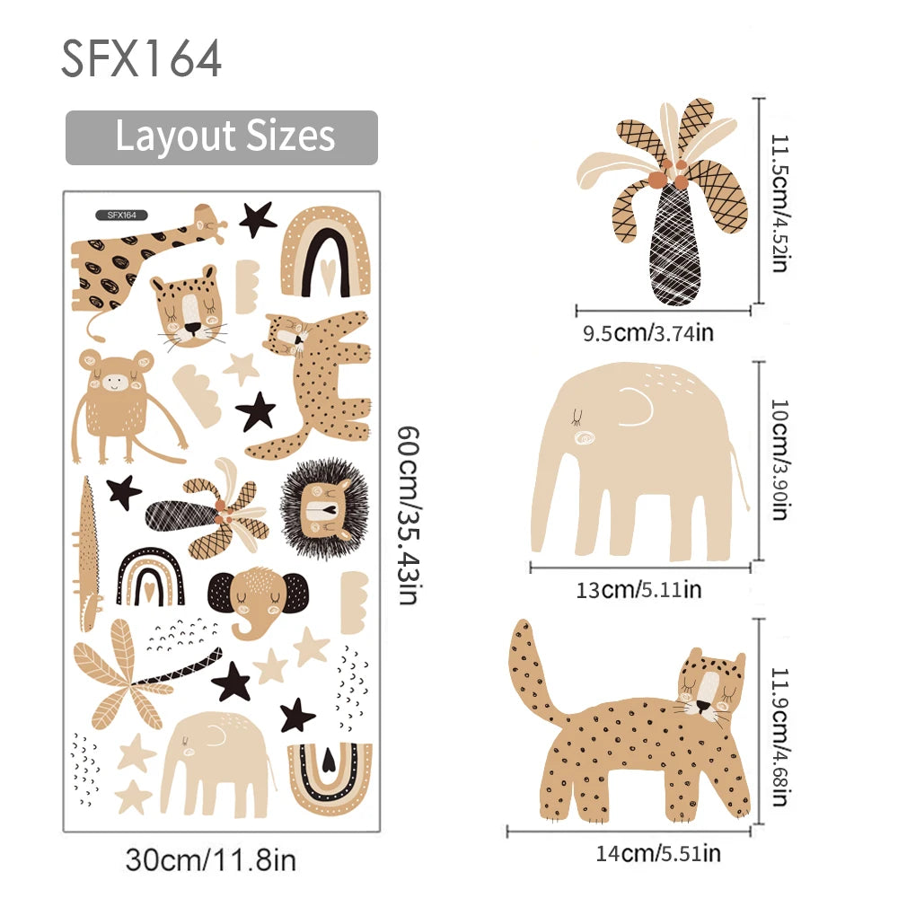 Cartoon Safari Animals Wall Decal | Room Decor home decor design by HomeDecorDecals.