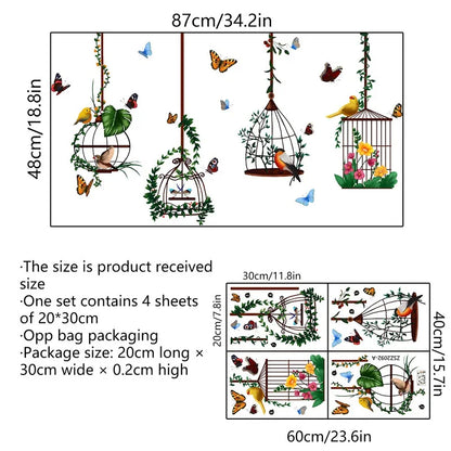 Beautiful Butterfly and Bird Cage Wall Decal | Home Decor home decor design by HomeDecorDecals.