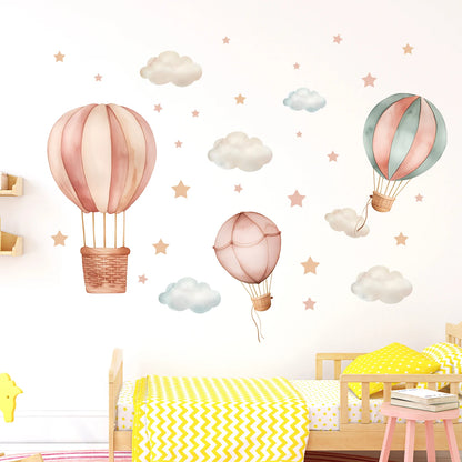 1Pc Cartoon Cloud Star Balloon Furniture Wall Stickers for Kids Room Decor Children Bedroom Decoration Living Room Wall Decals-HomeDecorDecals_com