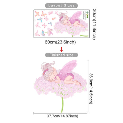 Cartoon Cute Fairy Mushroom House Plant Wall Sticker Flower Elves Wall Decals for Kids Room Baby Girl Nursery Room Bedroom Decor-HomeDecorDecals_com