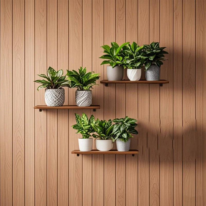 3Pcs/Set Fake Green Plants Potted Plant 3D Wall Stickers Waterproof Self Adhesive Decals Living Room Study Office Decor-HomeDecorDecals_com