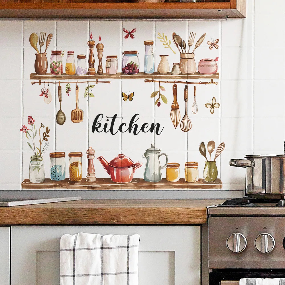 Painted Kitchenware Home Beautification Wall Decal | Home Decor design details by HomeDecorDecals.