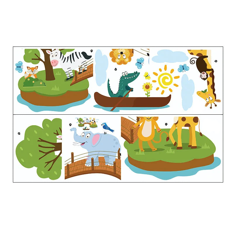 2PCS Cartoon Naughty Cats Stacked Arhats Wall Stickers Kindergarten Children'S Room Wall Decoration Fun Wallpaper-HomeDecorDecals_com