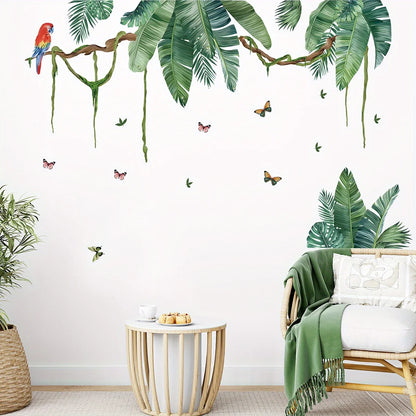 Watercolor Leaf andamp; Butterfly Wall Sticker PVC Kids Decor-HomeDecorDecals_com