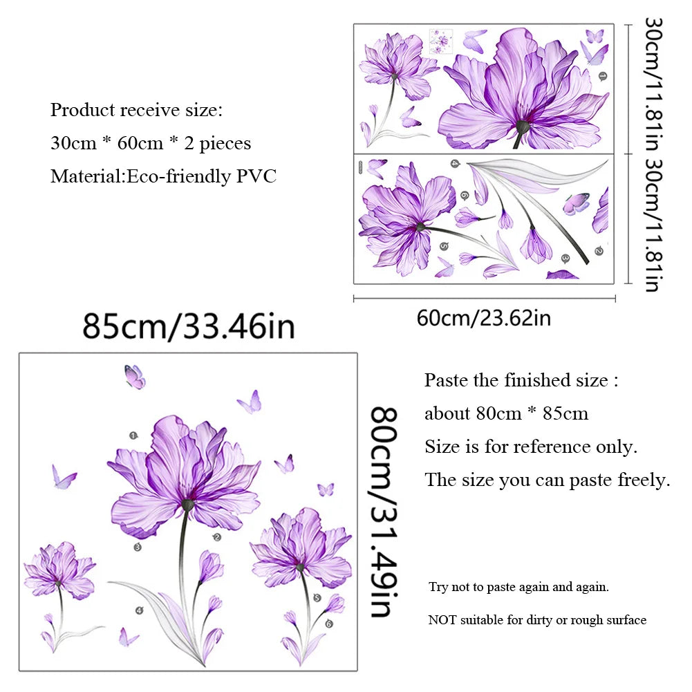 Purple Tulip Flowers Wall Decal | Home Decor home decor design by HomeDecorDecals.
