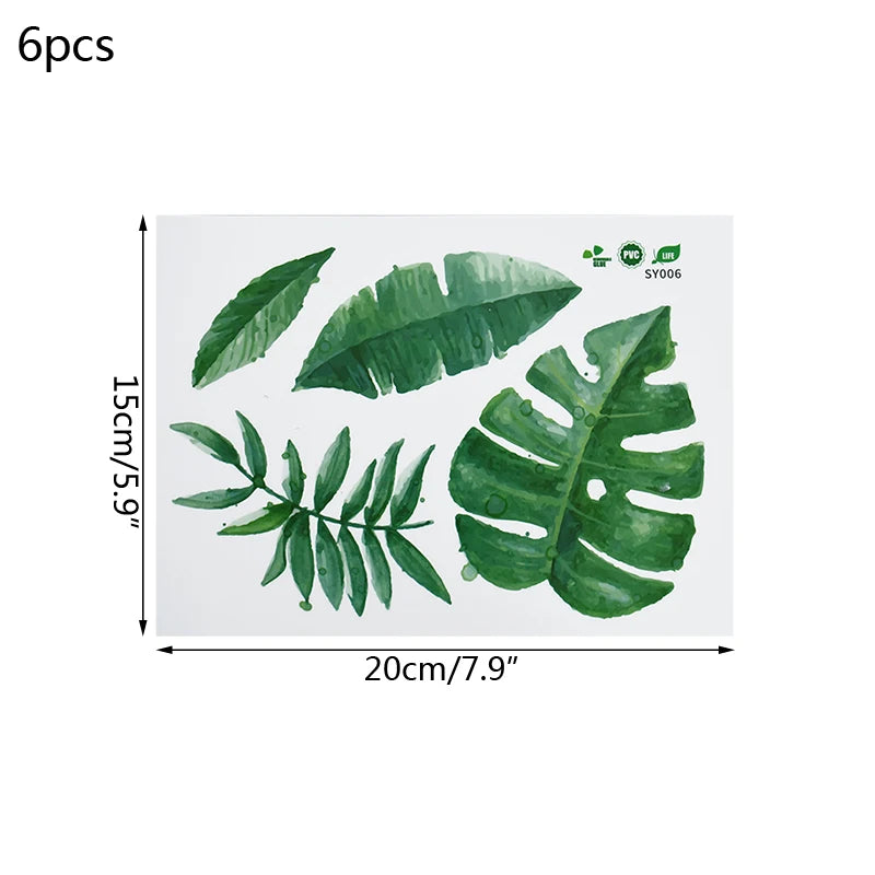 Additional view of Tropical Leaves and Flowers Wall Decal | Home Decor by HomeDecorDecals.