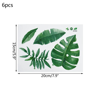 Additional view of Tropical Leaves and Flowers Wall Decal | Home Decor by HomeDecorDecals.