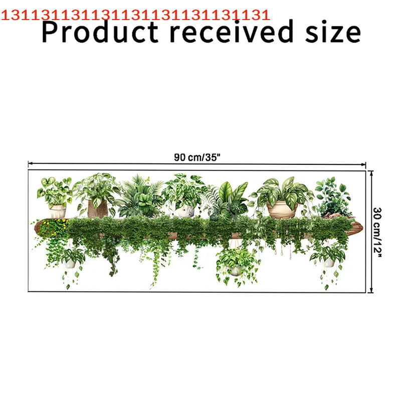 Green Plant Hanging Basket Wall Decal Décor-HomeDecorDecals_com