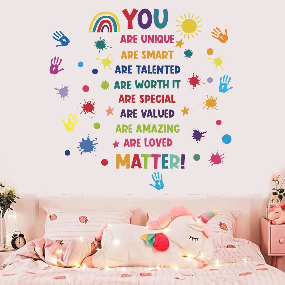 English motivational text wall sticker, removable children's room, daycare background decoration wall sticker-HomeDecorDecals_com