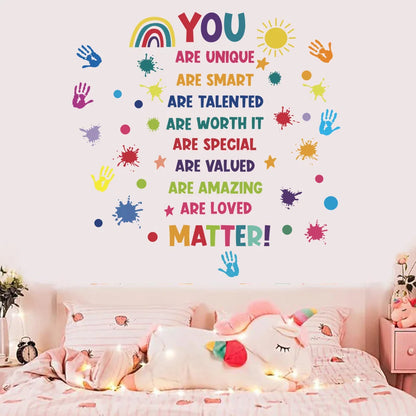 English motivational text wall sticker, removable children's room, daycare background decoration wall sticker-HomeDecorDecals_com