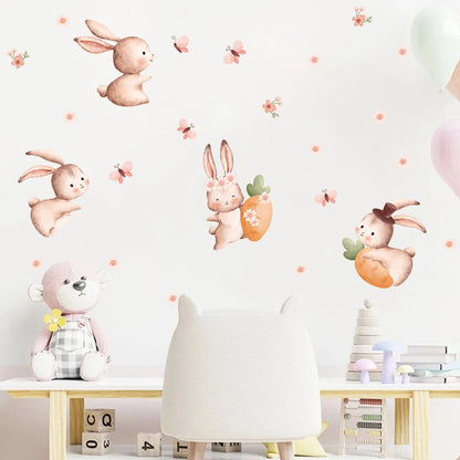 Colourful Cartoon Bunny Wall Sticker-HomeDecorDecals_com