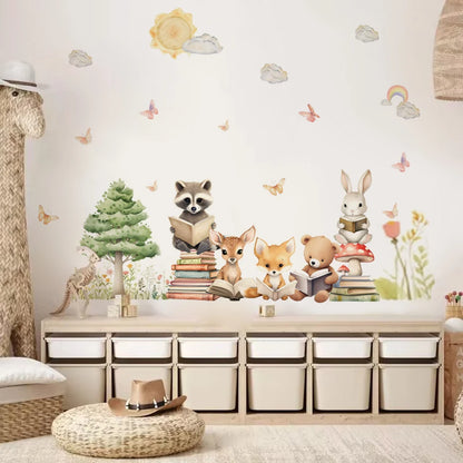 Cute Woodland Animals Kids Wall Stickers-HomeDecorDecals_com
