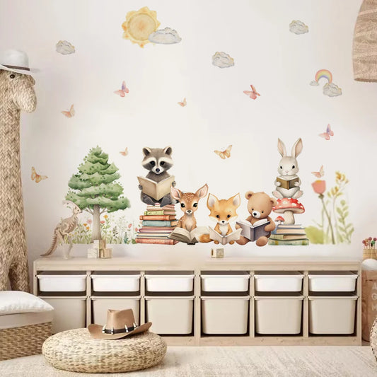 Cute Woodland Animals Kids Wall Stickers-HomeDecorDecals_com