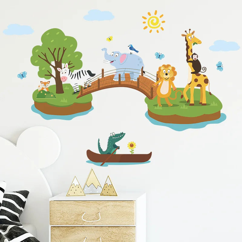 2PCS Cartoon Naughty Cats Stacked Arhats Wall Stickers Kindergarten Children'S Room Wall Decoration Fun Wallpaper-HomeDecorDecals_com
