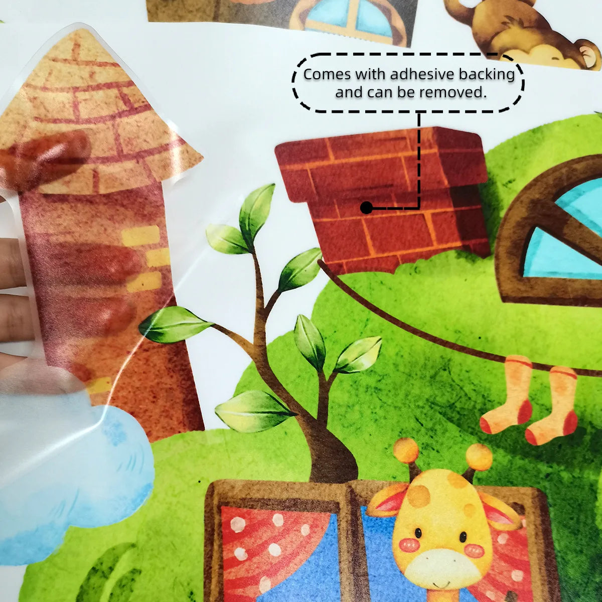 Tree Treasure Box Cloud Cute Animal Creative Wall Stickers Bedroom Living Room Background Kindergarten Decoration Self Adhesive-HomeDecorDecals_com