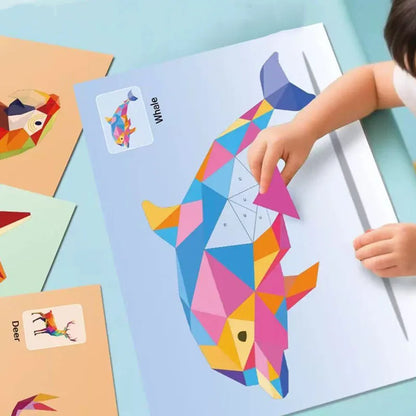 6 Theme DIY Creative 3D Puzzle Art Set Puzzle Digital Sticker Puzzle Animal Cognitive Training Enlightenment Toy Stickers-HomeDecorDecals_com