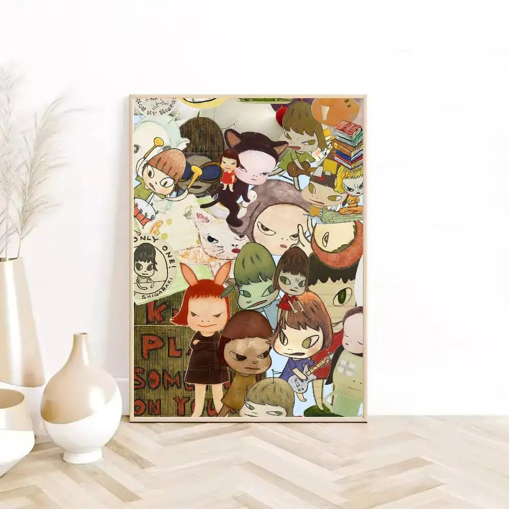 Y-Yoshitomo Nara Art Lovely melancholy Poster HD sticky wall waterproof home living room bedroom Dorm bar aesthetic decoration-HomeDecorDecals_com
